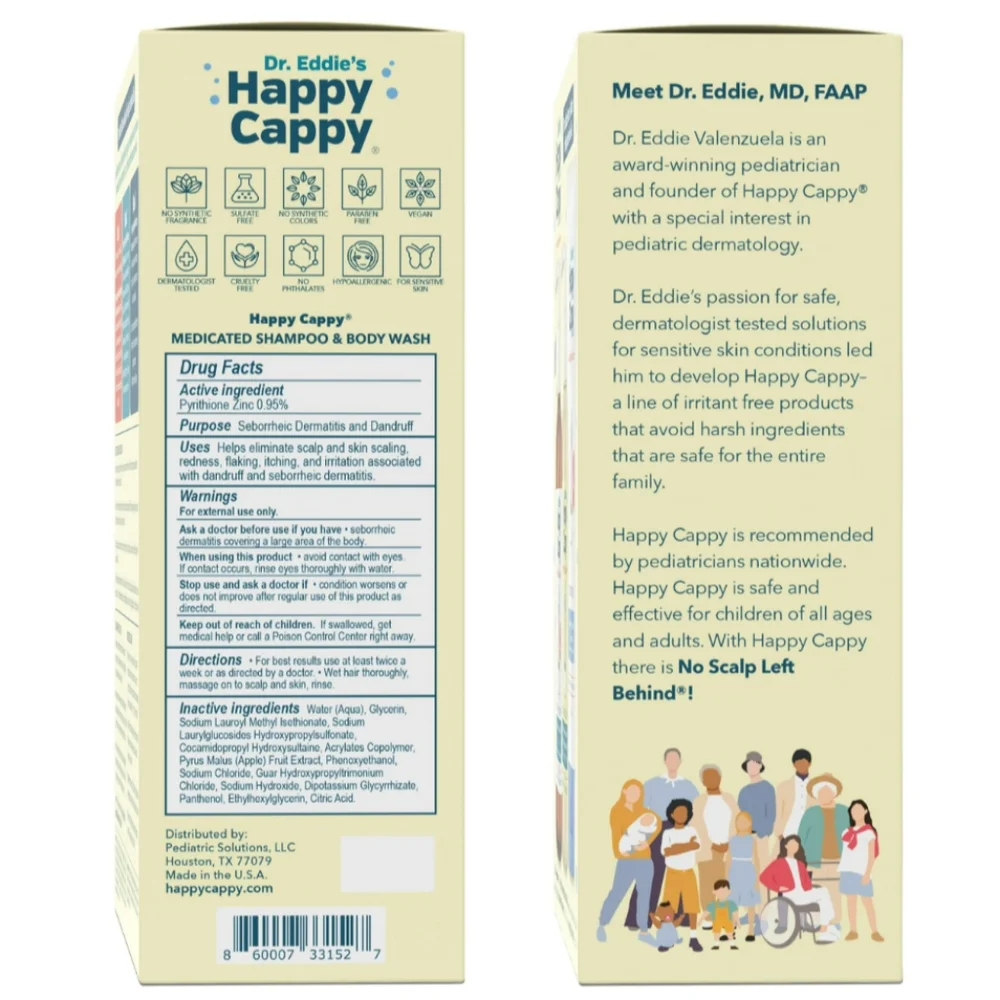 Happy Cappy Baby Skin & Hair Eczema Shampoo Body Wash Soap Cream Lotion Gift Set